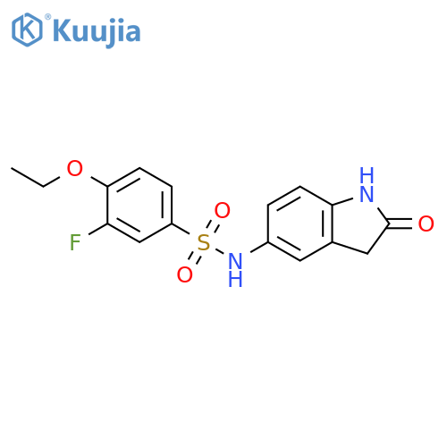 4-ethoxy-3-fluoro-N-(2-oxo-2,3-dihydro-1H-indol-5-yl)benzene-1-sulfonamide structure