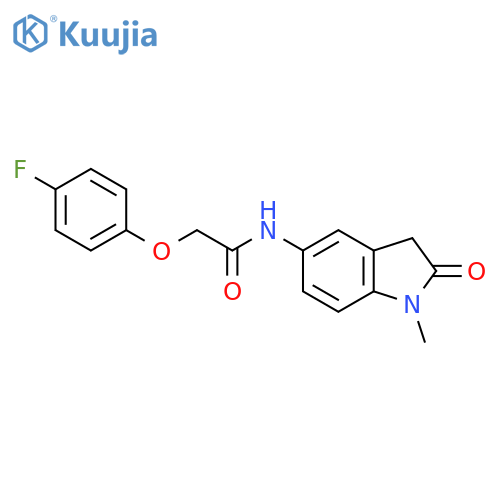 2-(4-fluorophenoxy)-N-(1-methyl-2-oxo-2,3-dihydro-1H-indol-5-yl)acetamide structure
