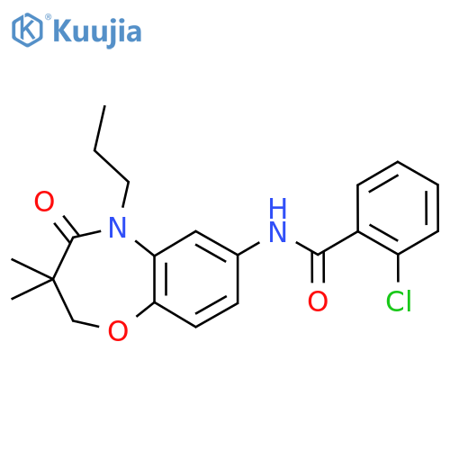 2-chloro-N-(3,3-dimethyl-4-oxo-5-propyl-2,3,4,5-tetrahydro-1,5-benzoxazepin-7-yl)benzamide structure