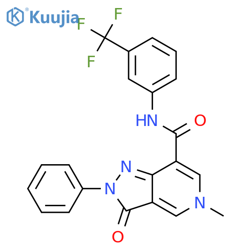5-methyl-3-oxo-2-phenyl-N-3-(trifluoromethyl)phenyl-2H,3H,5H-pyrazolo4,3-cpyridine-7-carboxamide structure