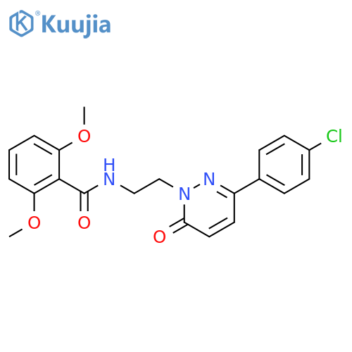 N-{2-3-(4-chlorophenyl)-6-oxo-1,6-dihydropyridazin-1-ylethyl}-2,6-dimethoxybenzamide structure