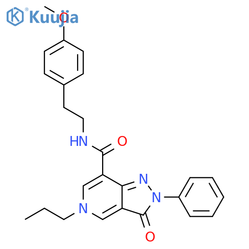 N-2-(4-methoxyphenyl)ethyl-3-oxo-2-phenyl-5-propyl-2H,3H,5H-pyrazolo4,3-cpyridine-7-carboxamide structure