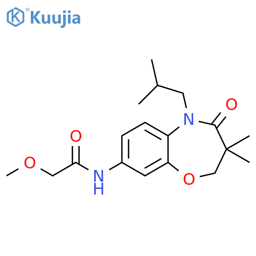 N-3,3-dimethyl-5-(2-methylpropyl)-4-oxo-2,3,4,5-tetrahydro-1,5-benzoxazepin-8-yl-2-methoxyacetamide structure