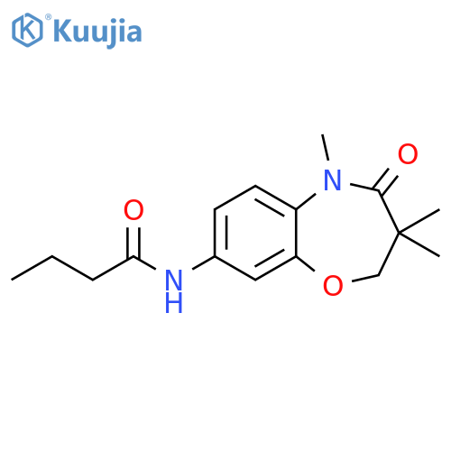 N-(3,3,5-trimethyl-4-oxo-2,3,4,5-tetrahydro-1,5-benzoxazepin-8-yl)butanamide structure