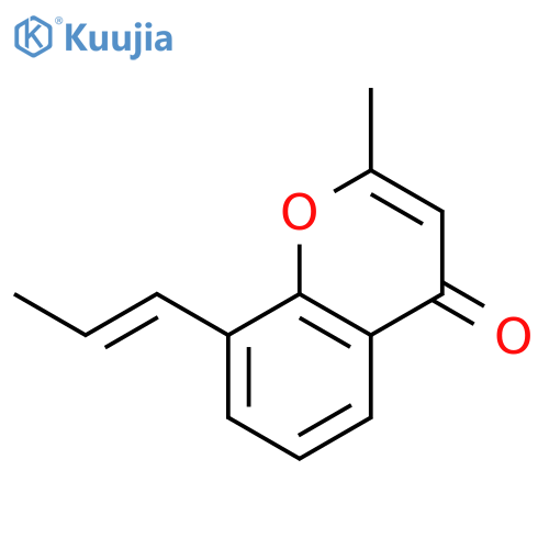 4H-1-Benzopyran-4-one, 2-methyl-8-(1E)-1-propen-1-yl- structure