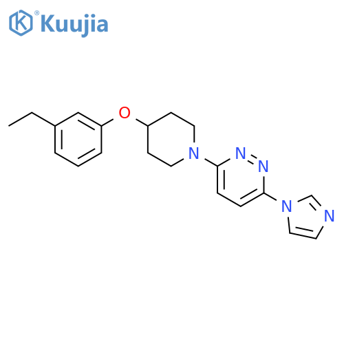 Pyridazine, 3-[4-(3-ethylphenoxy)-1-piperidinyl]-6-(1H-imidazol-1-yl)- structure