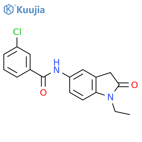 3-chloro-N-(1-ethyl-2-oxo-2,3-dihydro-1H-indol-5-yl)benzamide structure