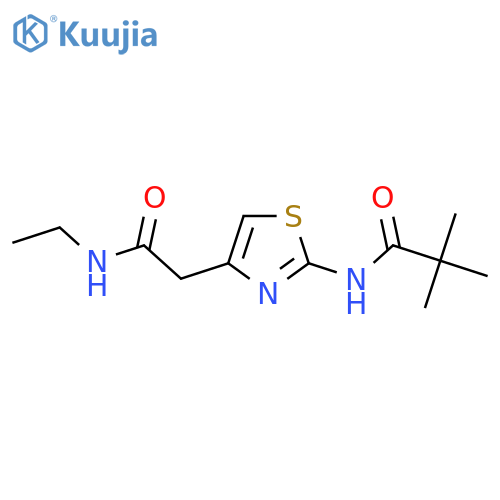 N-{4-(ethylcarbamoyl)methyl-1,3-thiazol-2-yl}-2,2-dimethylpropanamide structure