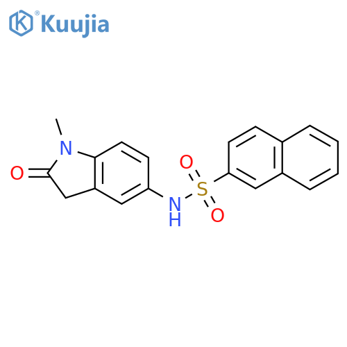N-(1-methyl-2-oxo-2,3-dihydro-1H-indol-5-yl)naphthalene-2-sulfonamide structure