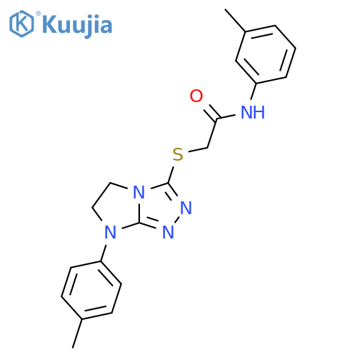 N-(3-methylphenyl)-2-{7-(4-methylphenyl)-5H,6H,7H-imidazo2,1-c1,2,4triazol-3-ylsulfanyl}acetamide structure