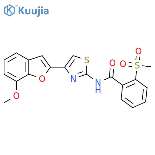 2-methanesulfonyl-N-4-(7-methoxy-1-benzofuran-2-yl)-1,3-thiazol-2-ylbenzamide structure