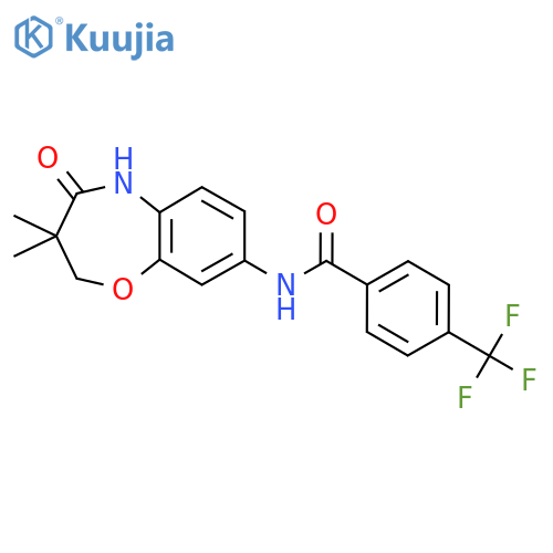 N-(3,3-dimethyl-4-oxo-2,3,4,5-tetrahydro-1,5-benzoxazepin-8-yl)-4-(trifluoromethyl)benzamide structure