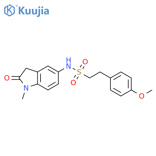 2-(4-methoxyphenyl)-N-(1-methyl-2-oxo-2,3-dihydro-1H-indol-5-yl)ethane-1-sulfonamide structure