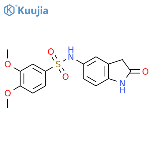 3,4-dimethoxy-N-(2-oxo-2,3-dihydro-1H-indol-5-yl)benzene-1-sulfonamide structure