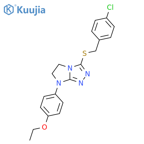 3-{(4-chlorophenyl)methylsulfanyl}-7-(4-ethoxyphenyl)-5H,6H,7H-imidazo2,1-c1,2,4triazole structure