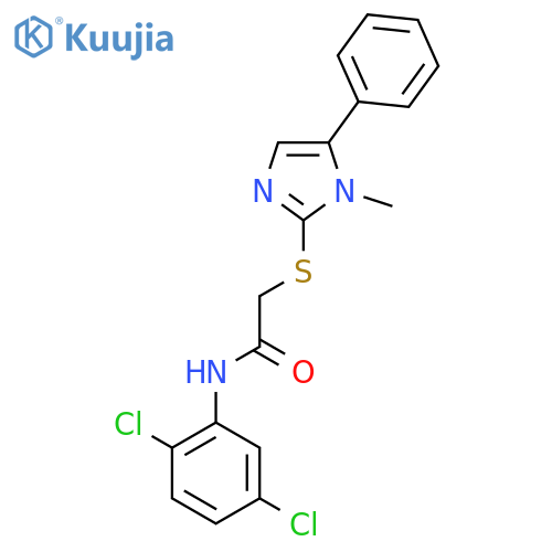 N-(2,5-dichlorophenyl)-2-(1-methyl-5-phenyl-1H-imidazol-2-yl)sulfanylacetamide structure