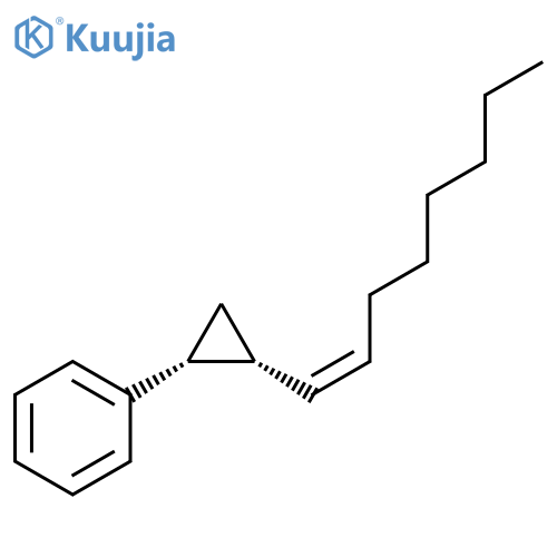 Benzene, [(1R,2R)-2-(1Z)-1-octen-1-ylcyclopropyl]-, rel- structure