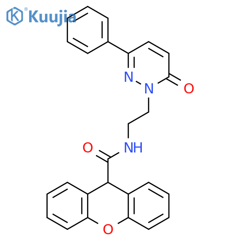 N-2-(6-oxo-3-phenyl-1,6-dihydropyridazin-1-yl)ethyl-9H-xanthene-9-carboxamide structure
