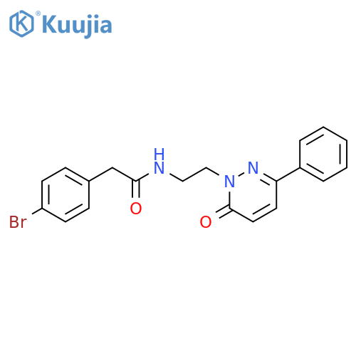 2-(4-bromophenyl)-N-2-(6-oxo-3-phenyl-1,6-dihydropyridazin-1-yl)ethylacetamide structure