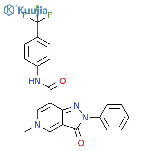 5-methyl-3-oxo-2-phenyl-N-4-(trifluoromethyl)phenyl-2H,3H,5H-pyrazolo4,3-cpyridine-7-carboxamide structure