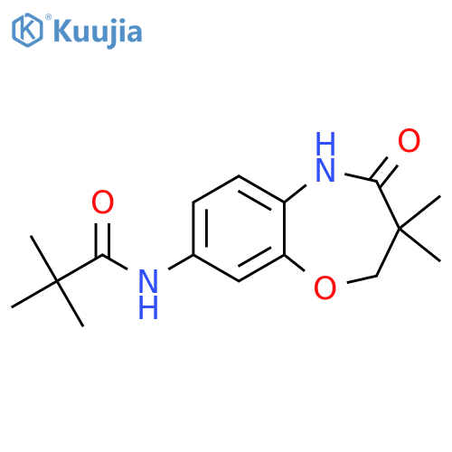 N-(3,3-dimethyl-4-oxo-2,3,4,5-tetrahydro-1,5-benzoxazepin-8-yl)-2,2-dimethylpropanamide structure