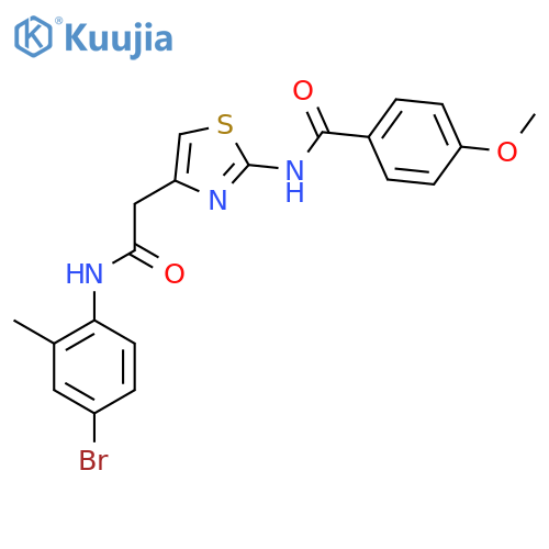N-(4-{(4-bromo-2-methylphenyl)carbamoylmethyl}-1,3-thiazol-2-yl)-4-methoxybenzamide structure