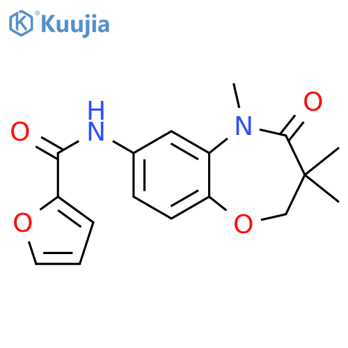 N-(3,3,5-trimethyl-4-oxo-2,3,4,5-tetrahydro-1,5-benzoxazepin-7-yl)furan-2-carboxamide structure