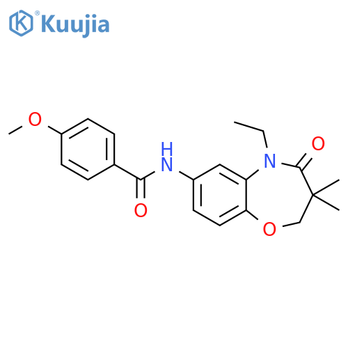N-(5-ethyl-3,3-dimethyl-4-oxo-2,3,4,5-tetrahydro-1,5-benzoxazepin-7-yl)-4-methoxybenzamide structure