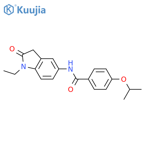 N-(1-ethyl-2-oxo-2,3-dihydro-1H-indol-5-yl)-4-(propan-2-yloxy)benzamide structure