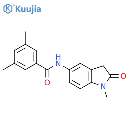 3,5-dimethyl-N-(1-methyl-2-oxo-2,3-dihydro-1H-indol-5-yl)benzamide structure