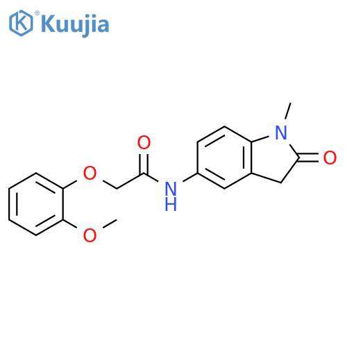 2-(2-methoxyphenoxy)-N-(1-methyl-2-oxo-2,3-dihydro-1H-indol-5-yl)acetamide structure