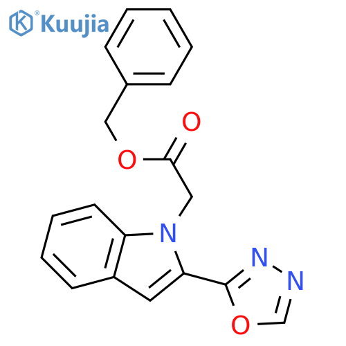 benzyl 2-2-(1,3,4-oxadiazol-2-yl)-1H-indol-1-ylacetate structure