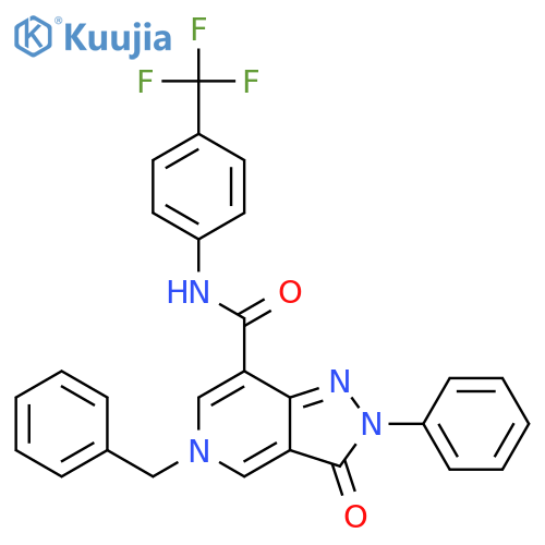 5-benzyl-3-oxo-2-phenyl-N-4-(trifluoromethyl)phenyl-2H,3H,5H-pyrazolo4,3-cpyridine-7-carboxamide structure