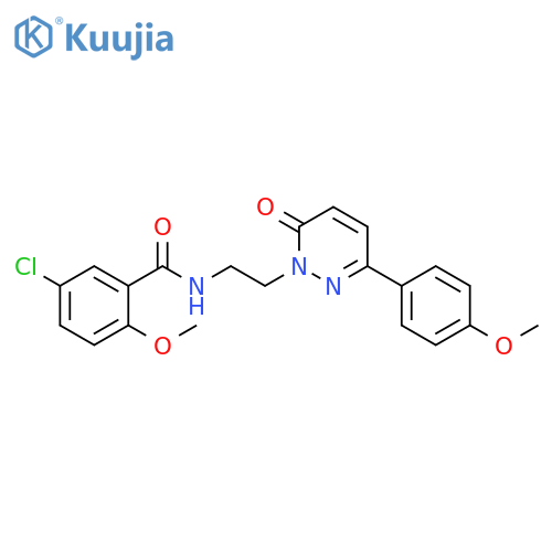 5-chloro-2-methoxy-N-{2-3-(4-methoxyphenyl)-6-oxo-1,6-dihydropyridazin-1-ylethyl}benzamide structure