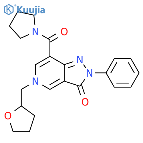 5-(oxolan-2-yl)methyl-2-phenyl-7-(pyrrolidine-1-carbonyl)-2H,3H,5H-pyrazolo4,3-cpyridin-3-one structure