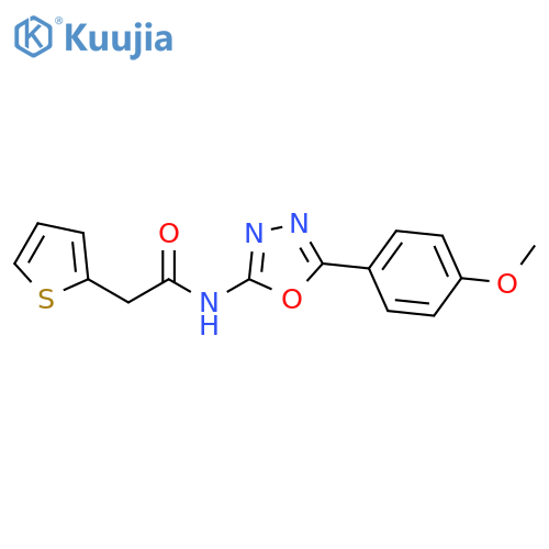 N-5-(4-methoxyphenyl)-1,3,4-oxadiazol-2-yl-2-(thiophen-2-yl)acetamide structure