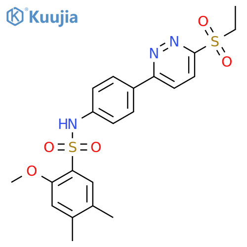 N-{4-6-(ethanesulfonyl)pyridazin-3-ylphenyl}-2-methoxy-4,5-dimethylbenzene-1-sulfonamide structure