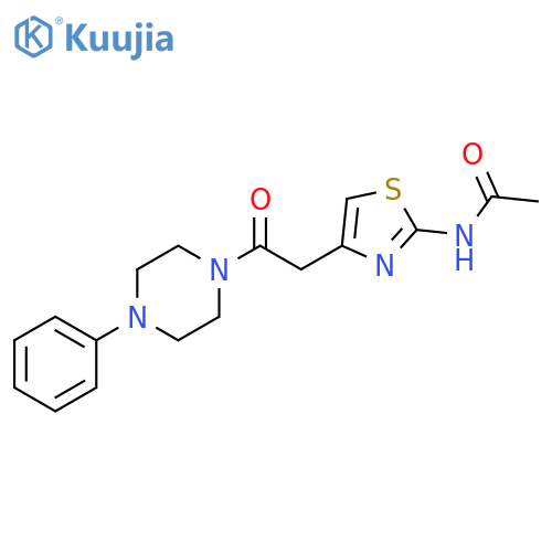 Acetamide, N-[4-[2-oxo-2-(4-phenyl-1-piperazinyl)ethyl]-2-thiazolyl]- structure