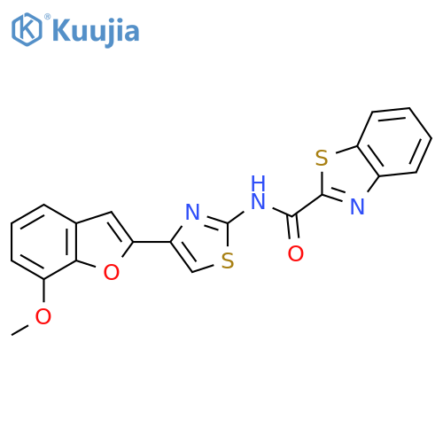 N-4-(7-methoxy-1-benzofuran-2-yl)-1,3-thiazol-2-yl-1,3-benzothiazole-2-carboxamide structure