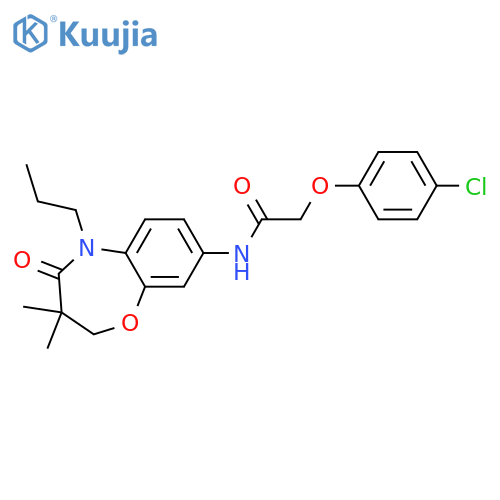 2-(4-chlorophenoxy)-N-(3,3-dimethyl-4-oxo-5-propyl-2,3,4,5-tetrahydro-1,5-benzoxazepin-8-yl)acetamide structure