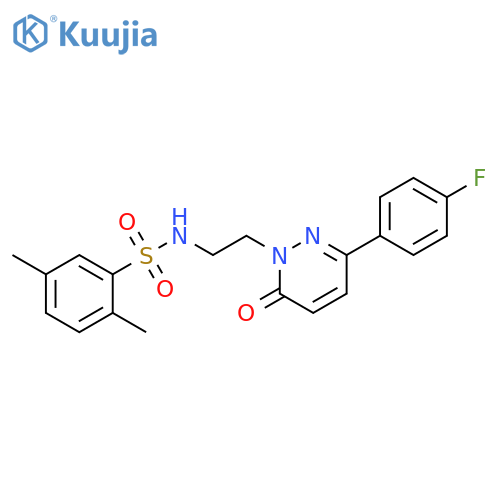 N-{2-3-(4-fluorophenyl)-6-oxo-1,6-dihydropyridazin-1-ylethyl}-2,5-dimethylbenzene-1-sulfonamide structure