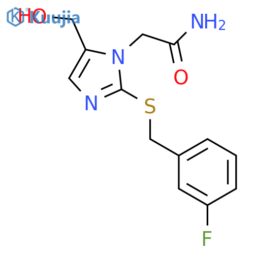 2-(2-{(3-fluorophenyl)methylsulfanyl}-5-(hydroxymethyl)-1H-imidazol-1-yl)acetamide structure