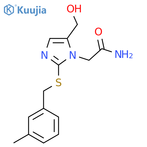 2-5-(hydroxymethyl)-2-{(3-methylphenyl)methylsulfanyl}-1H-imidazol-1-ylacetamide structure