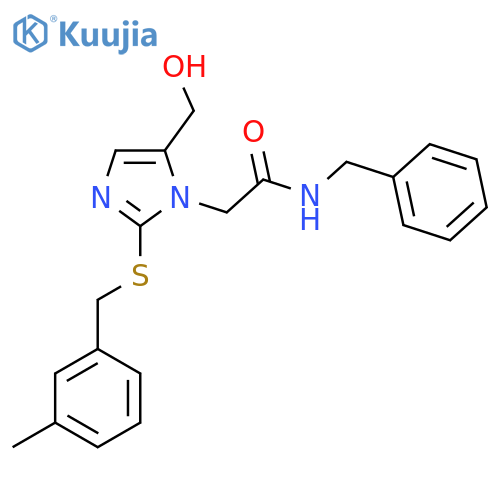 N-benzyl-2-5-(hydroxymethyl)-2-{(3-methylphenyl)methylsulfanyl}-1H-imidazol-1-ylacetamide structure