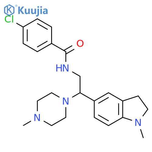 4-chloro-N-2-(1-methyl-2,3-dihydro-1H-indol-5-yl)-2-(4-methylpiperazin-1-yl)ethylbenzamide structure