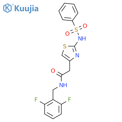 2-(2-benzenesulfonamido-1,3-thiazol-4-yl)-N-(2,6-difluorophenyl)methylacetamide structure