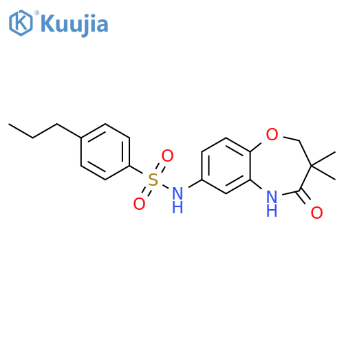 N-(3,3-dimethyl-4-oxo-2,3,4,5-tetrahydro-1,5-benzoxazepin-7-yl)-4-propylbenzene-1-sulfonamide structure