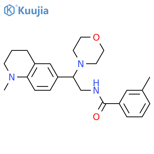3-methyl-N-2-(1-methyl-1,2,3,4-tetrahydroquinolin-6-yl)-2-(morpholin-4-yl)ethylbenzamide structure