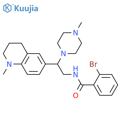 2-bromo-N-2-(1-methyl-1,2,3,4-tetrahydroquinolin-6-yl)-2-(4-methylpiperazin-1-yl)ethylbenzamide structure