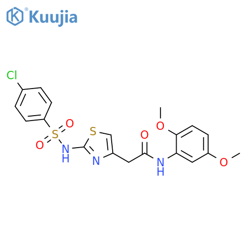 2-2-(4-chlorobenzenesulfonamido)-1,3-thiazol-4-yl-N-(2,5-dimethoxyphenyl)acetamide structure